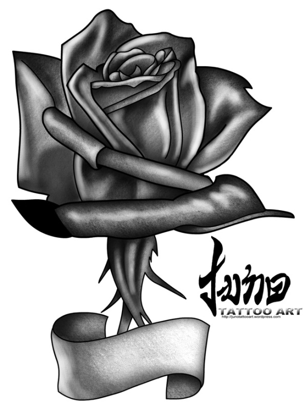 Black Rose Tattoo image taken from Black and White Rose Tattoos 