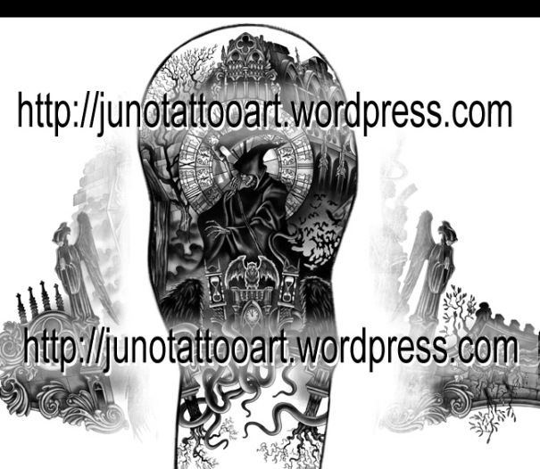 Grim Reaper- Tattoo design for upper arm by Juno